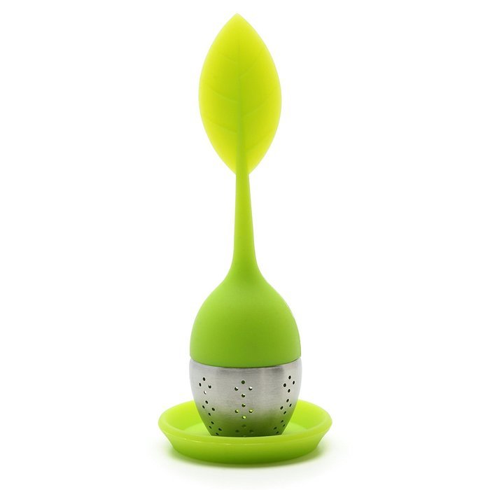 Red Silicone Tea Infuser Leaf Handle with Steel Ball N10