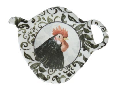 Tea Bag Holder Melamine Black Chicken Design