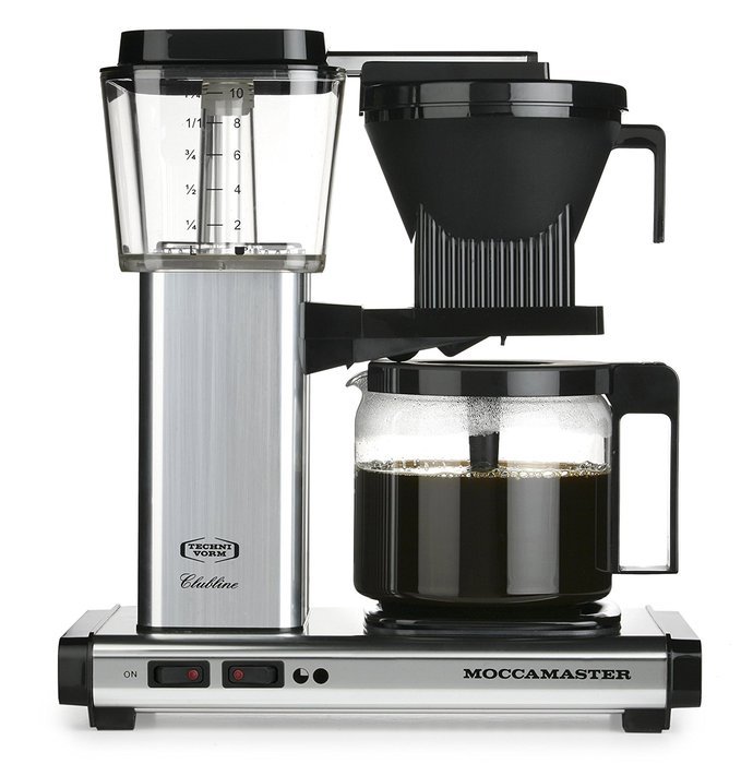 Moccamaster KBG 741 10-Cup Coffee Brewer with Glass Carafe, Polished Silver N4