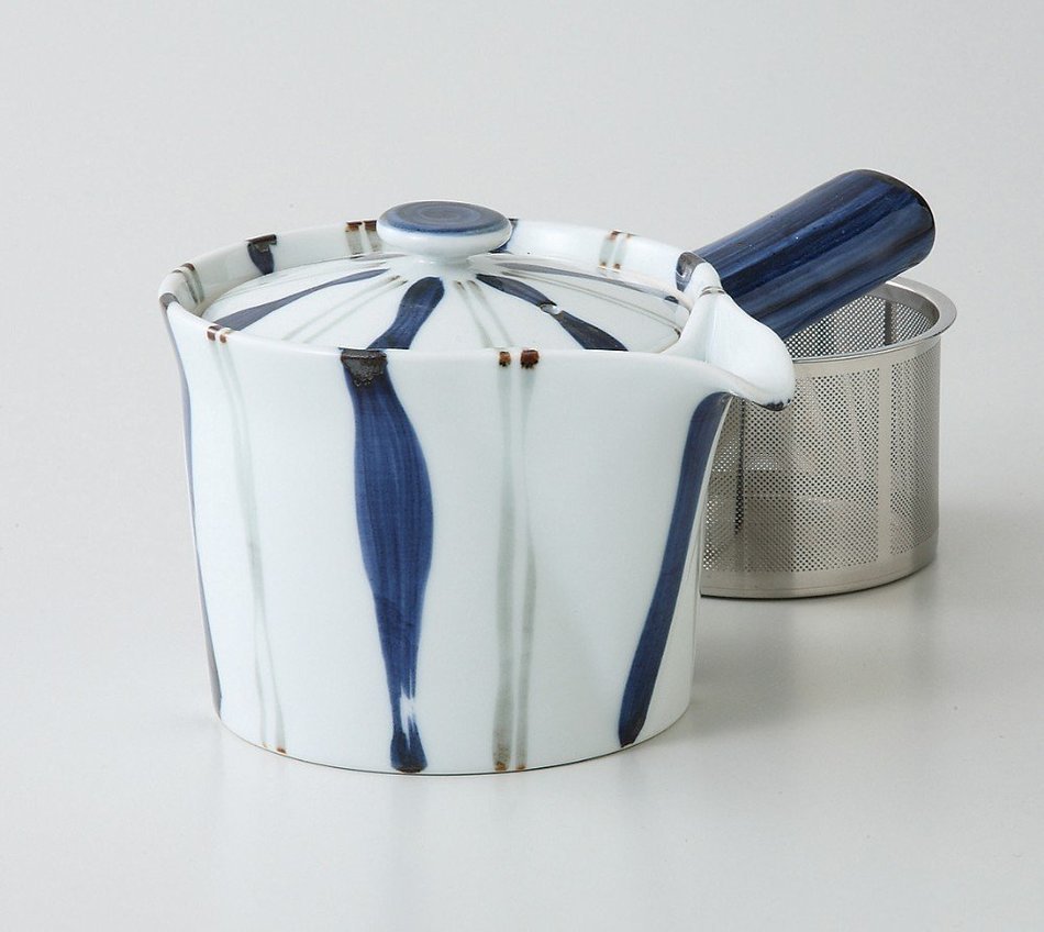 Saikai Pottery Togusa pattern Kyusu Japanese Teapot with super stainless strainer from Japan 60188