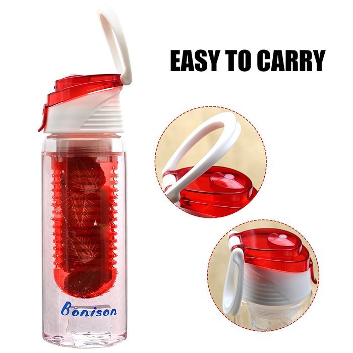 limited Time Promotion Bonison Stylish Tritan Fruit Infuser Water Bottle, Leak Proof, Trendy Durable with Handle... N34