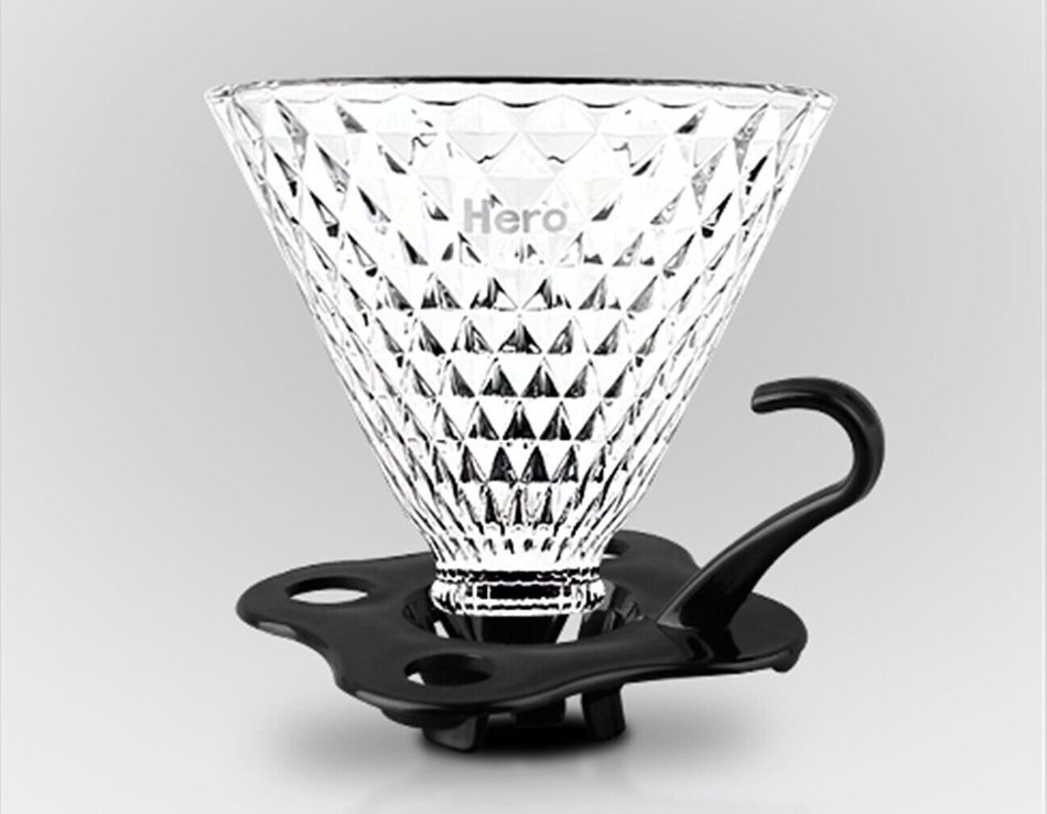 YOUWO V06 Glass Coffee Dripper, Black