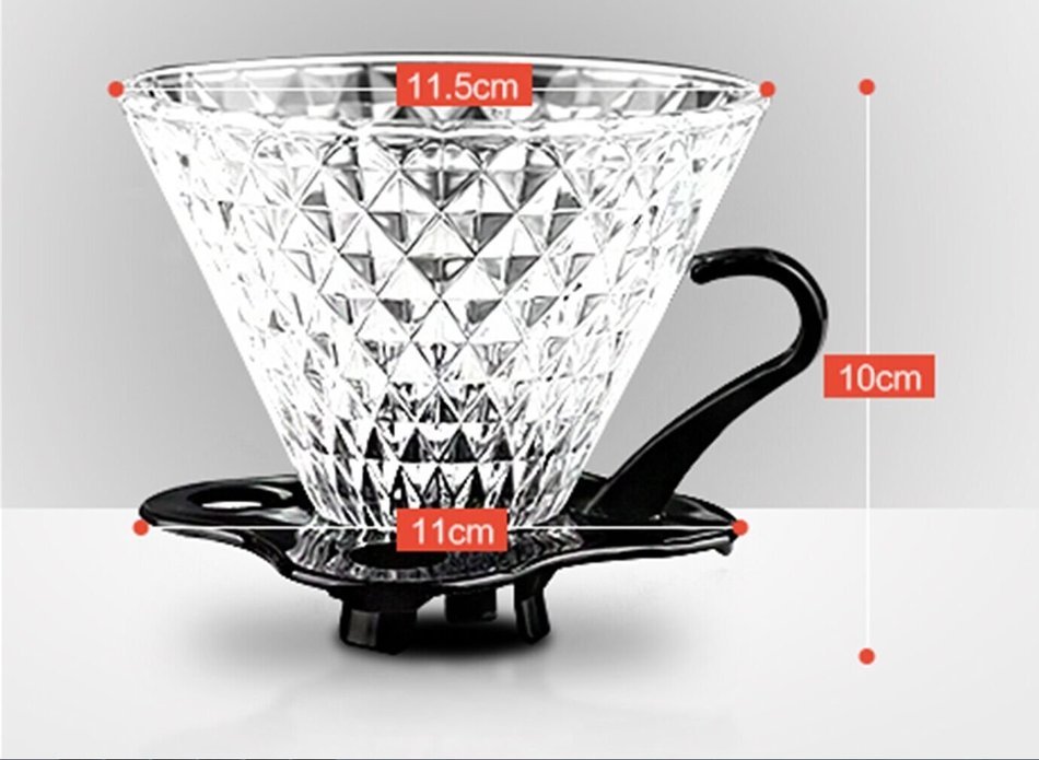 YOUWO V06 Glass Coffee Dripper, Black N2