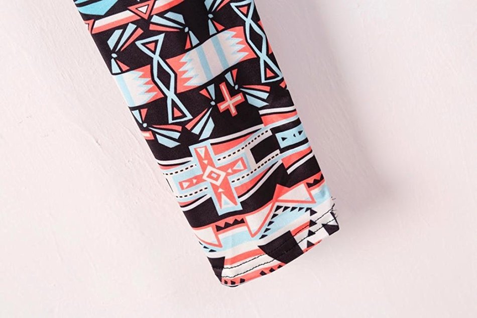 PHOTNO Casual Women Lady Skinny Geometric Print Stretchy Jegging Pants Slim Leggings N133