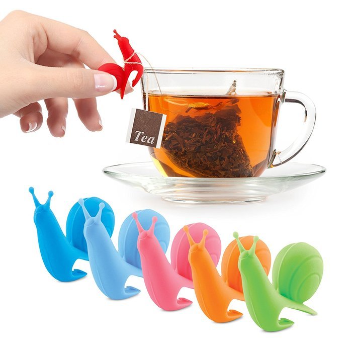EasyLife Snail Tea Bag Holder - Set of 6 - Washable & Reusable N3