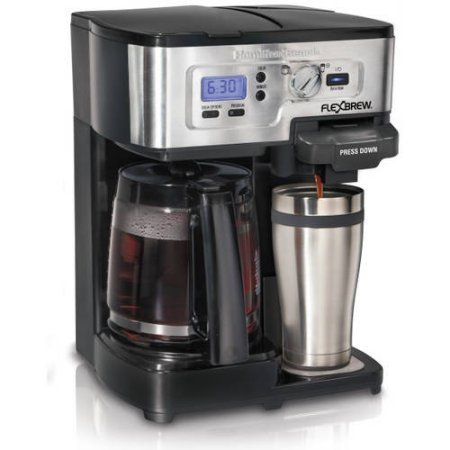 Hamilton Beach Silver/Black 12-Cup 2-Way FlexBrew Coffee Maker