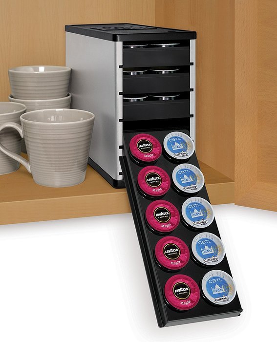 YouCopia PodStack Single Serve Coffee Pod Organizer - Verismo pods, Lavazza Rivo packs and CBTL capsules, Amazon... N4