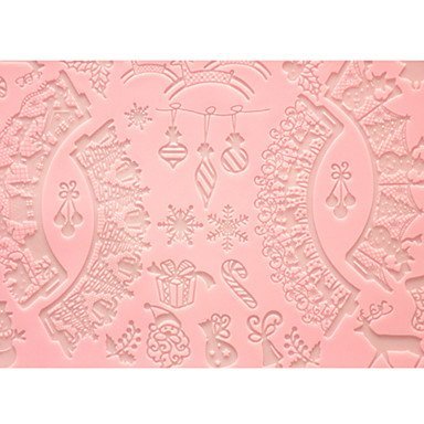 Sher FOUR-C Cake Baking Mat Lace Mat Silicone Cake Mold for Decoration,Silicone Mat Fondant Cake Tools Color Pink N3