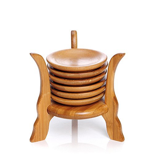 CCWY Bamboo coaster set manufacturers selling Kung-Fu tea bamboo pot mat spare parts in vertical saucer set wholesale N3