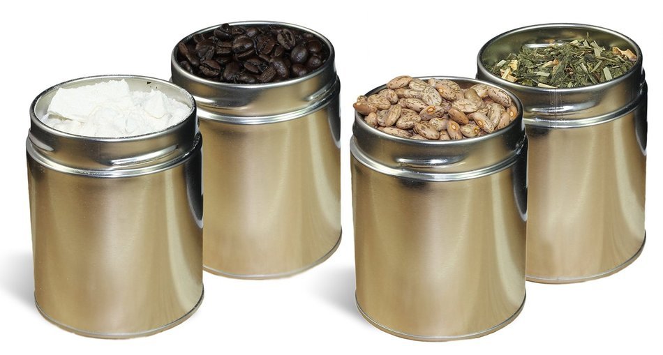 4-Pack Tea Storage Tins, Twist Lock Top Tea Storage Tins (Set of 4) N4