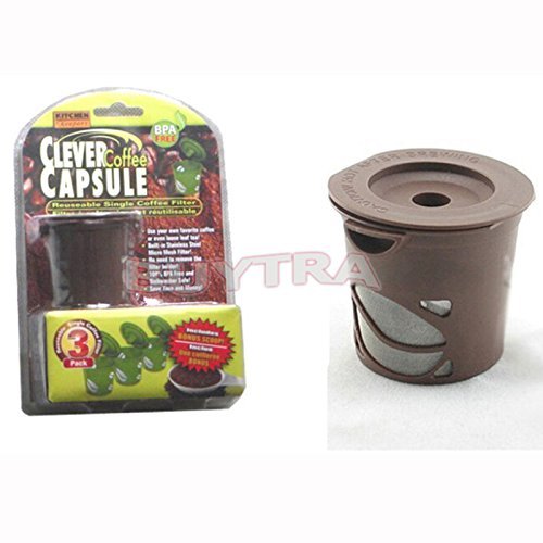 happu-store New 3 Clever Coffee Capsule Reusable Filter + Scoop for Keurig Brewing System N2