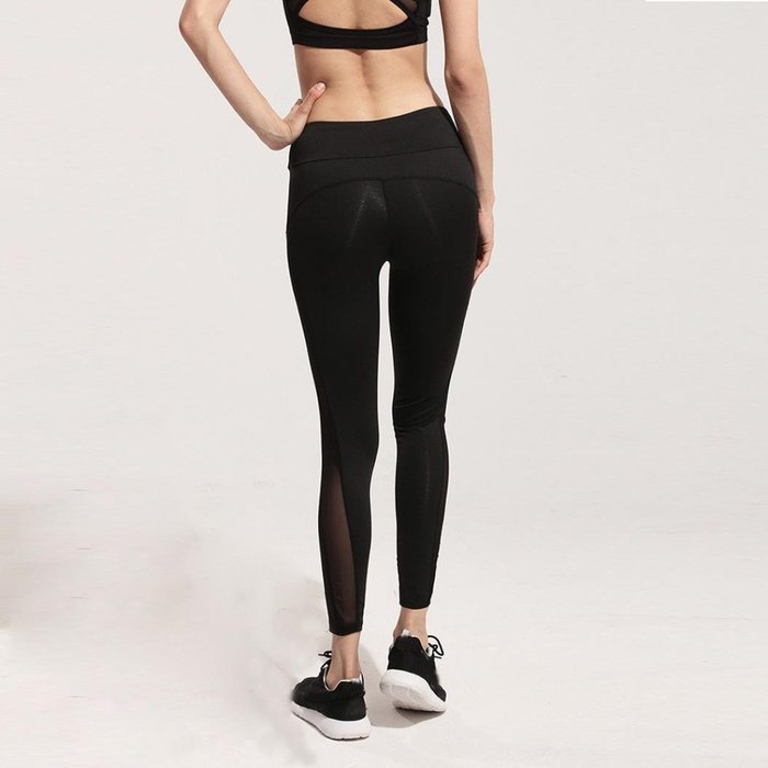 PHOTNO Women Fitness Leggings High Waist Mesh Patchwork Skinny Push Up Pants Yoga Pants N10