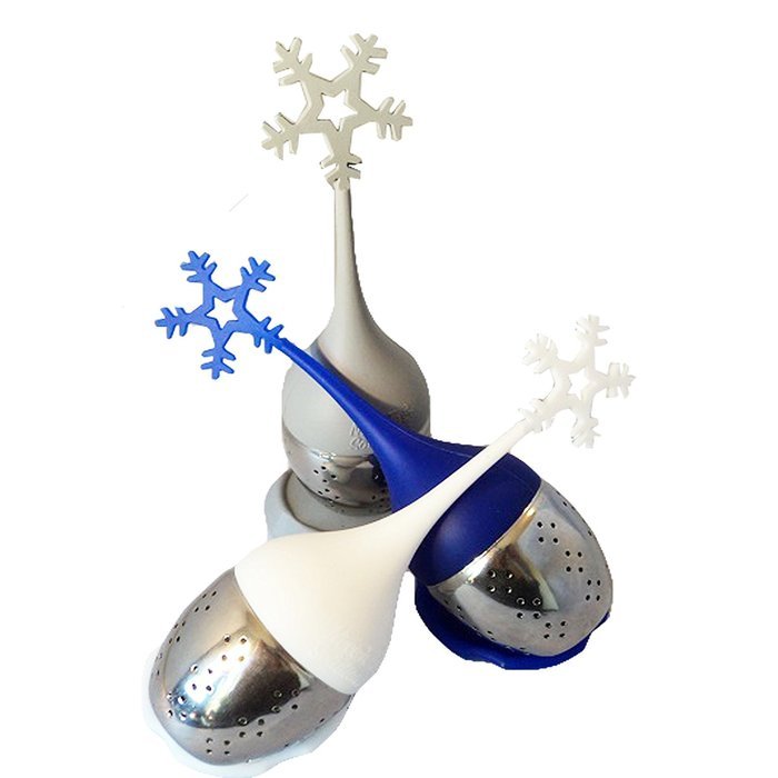 Ni&bull;ce&bull;Tea Solutions Snowflake Silicone Stainless Loose Leaf Tea Infusers/Strainers N7