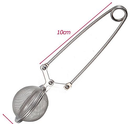 Genenic Squeeze Locking Infuser Spice Leaves Stainless Steel Strainer Tea Ball Mesh Filter N9