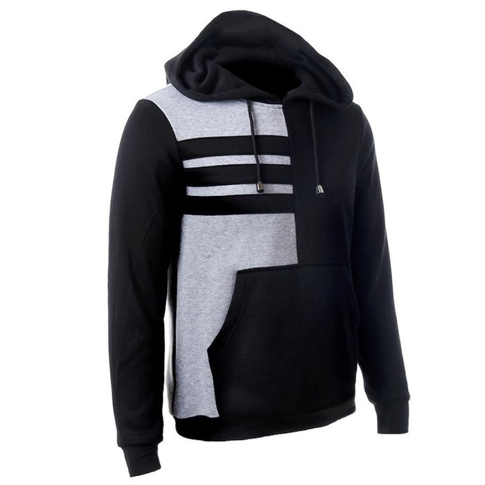 Men's Jacket,Laimeng Cotton blend Long Sleeve Hoodie Hooded Sweatshirt Tops Jacket Coat Outwear (XXL, Black) N2