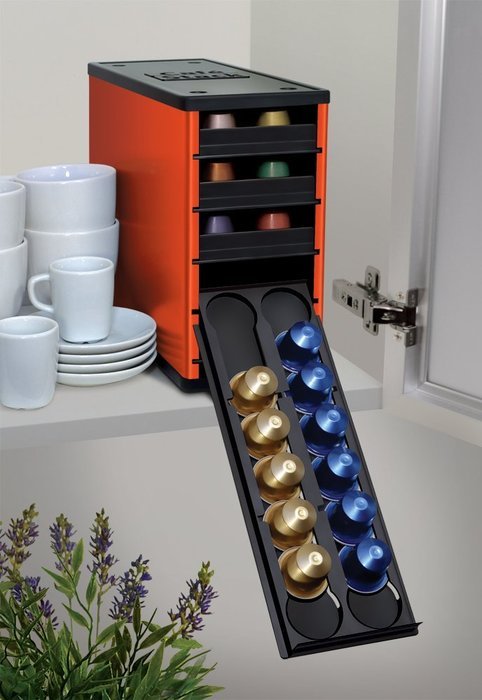 YouCopia Caf&eacute;Stack Nespresso Capsule Organizer, Electric Red (Orange-Red) N7