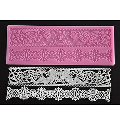 Sher FOUR-C Silicone Lace Mat Texture Cake Mat Color Pink N2