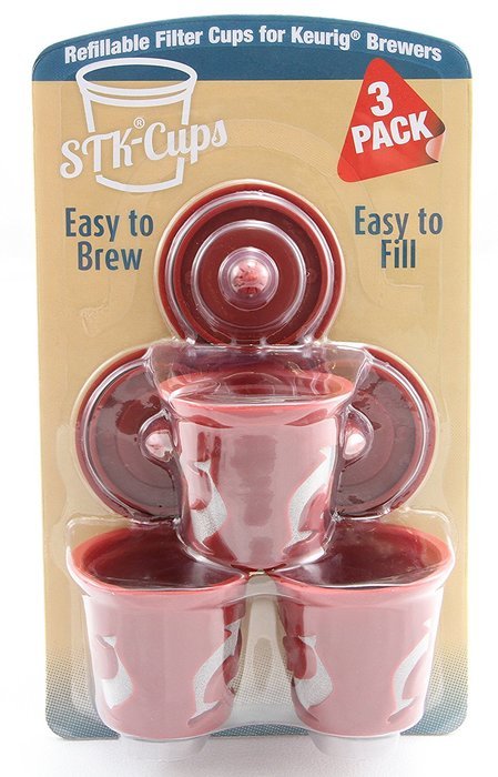 STK 3-Pack Reusable Filter Cups for Keurig K-Cup Elite and Single Cup Brewing Systems N4