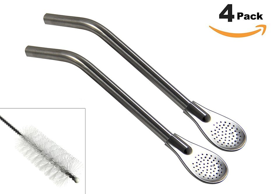 Steelution: Bombilla Filter Straw for Yerba Mate, Loose Tea, with Easy-clean Filter and Straw CleanerShips in... N10