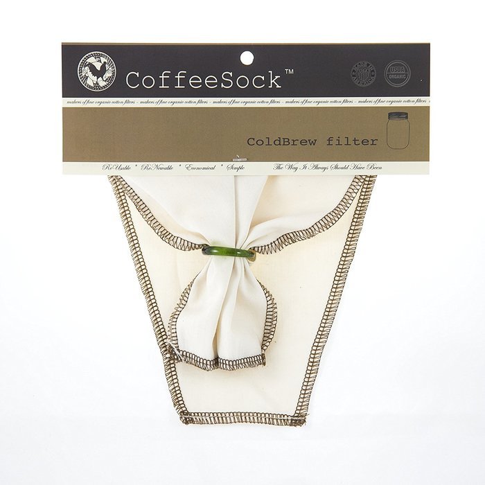 CoffeeSock ColdBrew Kit- Reusable Organic Cotton Filter and Jar (KIT32) N10
