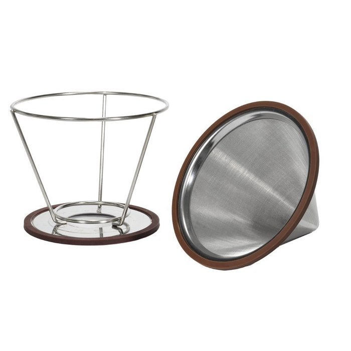 Koonan Stainless Steel Portable Coffee Filter Rack,Spring type coffee frilter rack(Filter rack(1-4cups)-D) N17