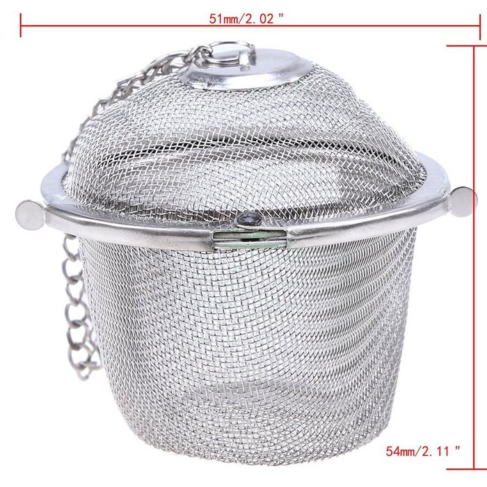 WHOSEE 2-Pack Creative Stainless Steel Ball Tea Strainer Infuser Mesh Filter Loose Leaf Spice Size M N7