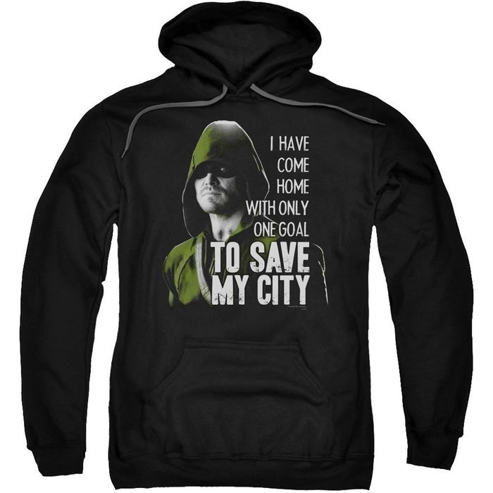Hoodie: Arrow - Save My City Pullover Hoodie Size XXL