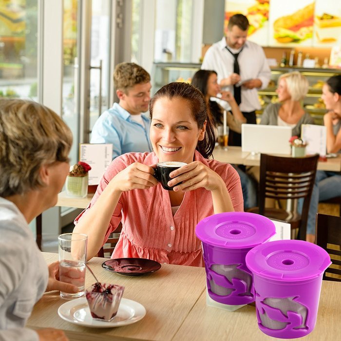 Fu Store 2 Refillable/Reusable K-Cup Filters for Keurig 2.0: K200, K300, K400, K500 Series of Brewing Machines N5