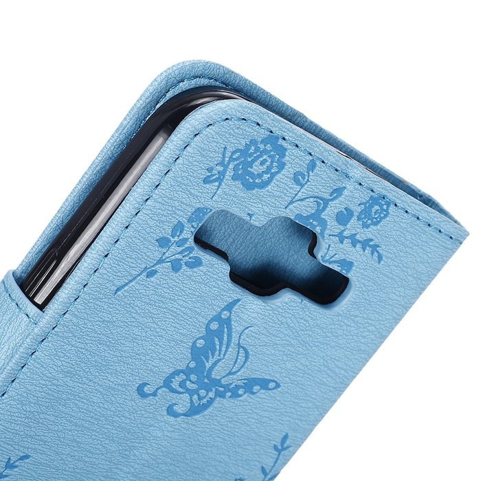 Galaxy Grand Prime Wallet Case,PHEZEN Serect Garden Butterfly Flower Inlaid Shiny Glitter Diamond Pu Leather Flip... N6