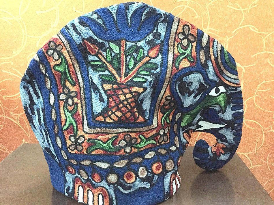 Elephant Quilted Tea Cozy/Embroidered French press cosy/Teapot/cafeti&egrave;re/coffee plunger/kettle/percolator/server... N14
