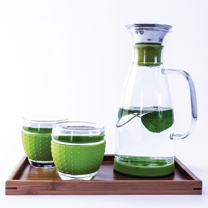 Tealyra 40 Oz Glass Drip-free Carafe Pitcher w/ Stainless Steel Flip-top Lid - Hot & Cold Water - Tea & Coffee... N3