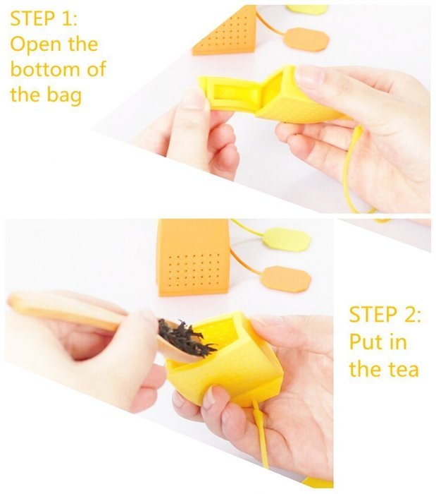 ERolldeeP Tea Infuser Classic Bag Shape - Premium Silicone (BPA Free), Set of 5, [Fun Colors - Baby Blue, Hot... N5