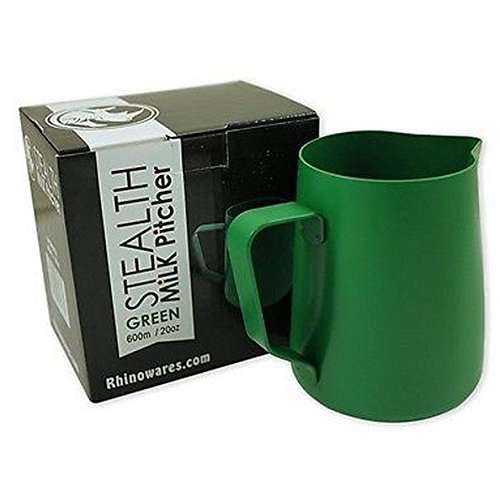 Rhinowares - Stealth Green Teflon Milk Pitcher 12oz / 360ml