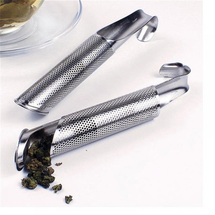 MAXGOODS Fine Metal Tobacco Pipe Shape Tea Leaf Strainer Spice Infuser Filter N4