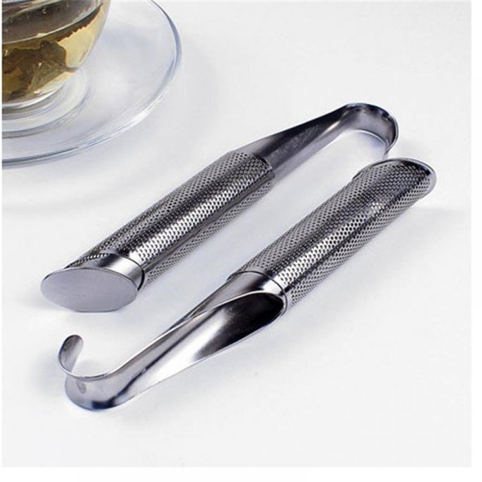 MAXGOODS Fine Metal Tobacco Pipe Shape Tea Leaf Strainer Spice Infuser Filter N6