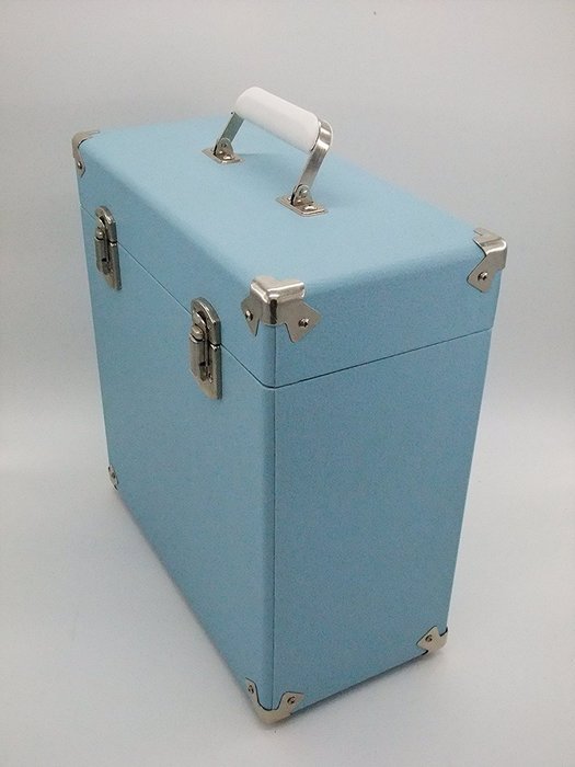 SW-B18 12 Inch Retro Vintage leather LP Vinyl Record Carry Case (Turquoise) N14