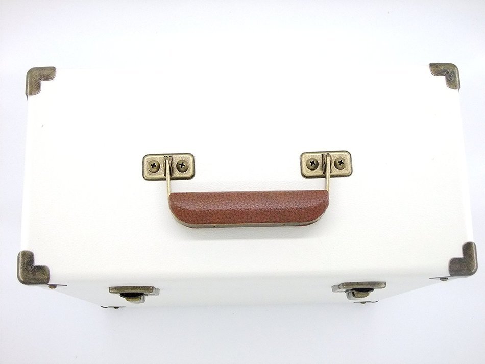 SW-B18 12 Inch Retro Vintage leather LP Vinyl Record Carry Case (Turquoise) N15