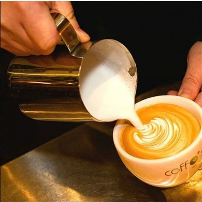 5/12/20 OZ Stainless Steel Milk Frothing Pitcher Latte Cup Kitchen Home Handle Coffee Garland Cup (5 OZ) N9