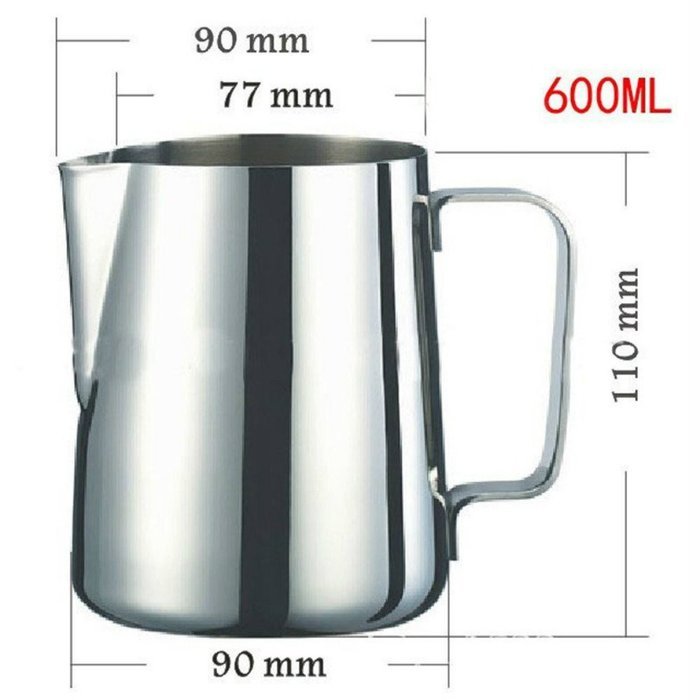 5/12/20 OZ Stainless Steel Milk Frothing Pitcher Latte Cup Kitchen Home Handle Coffee Garland Cup (5 OZ) N11