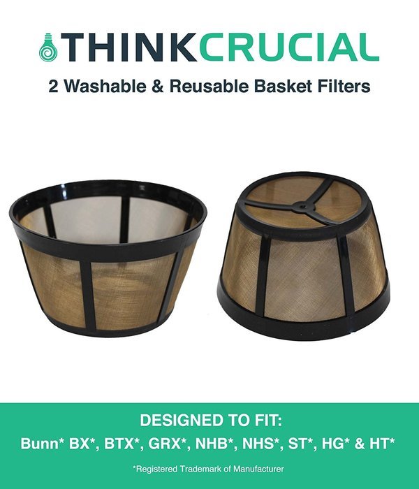 2 Bunn Replacement Washable Basket Coffee Filter Fits Models:BX, BTX, GRX, NHB, NHS, ST, HG & HT, Designed & Engineered...