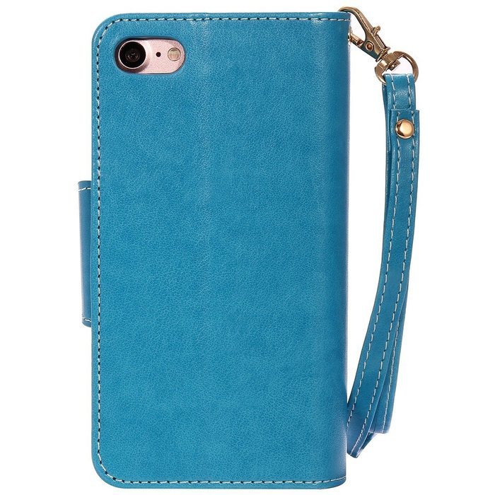 iPhone 7 Case, iPhone 7 Wallet Case,PHEZEN Beauty Flower Girl Cat Design PU Leather Wallet Case Stand Flip Case... N71