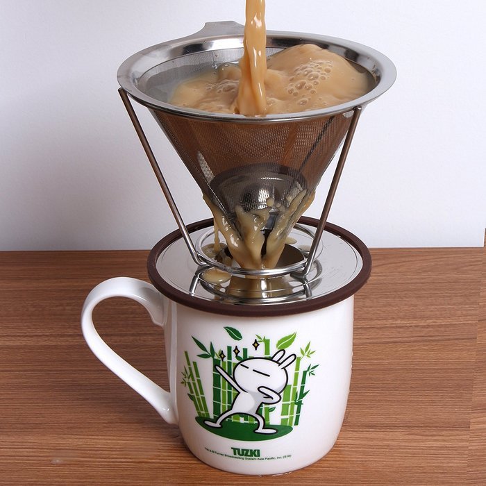 CoZroom Stainless Steel Coffee Filter, Reusable Cone with Pour Over Coffee Stand Permanent Coffee Filter for 2... N7
