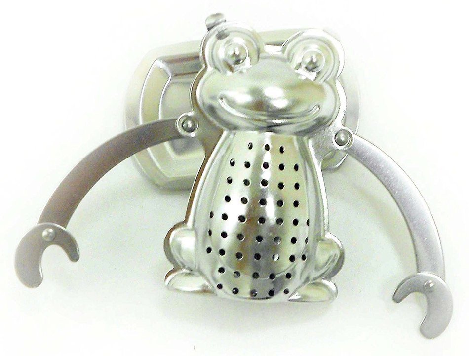 18/8 Stainless Steel Hanging Frog Shaped Tea Infuser W/tray