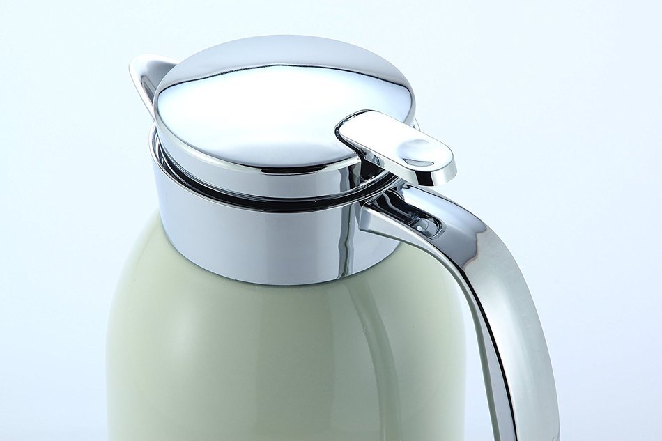 Ivory White 68 Ounce Insulated Thermal Carafe vacuum flask and Coffee Server with Press Button Top N8