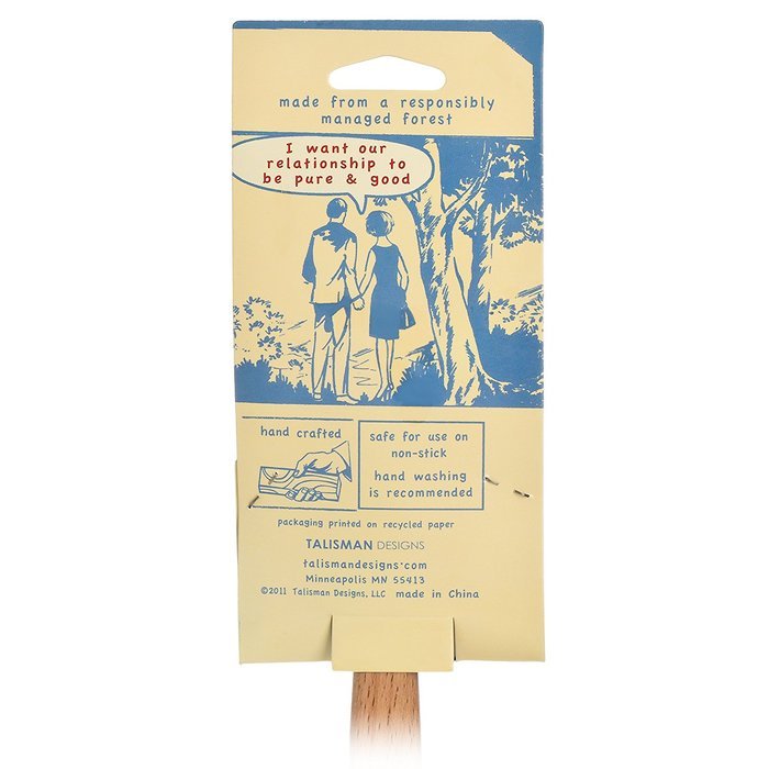 Talisman Designs Beechwood Mixing Spoon, Laser Etched with Honey Bee Art, 12" Long N12