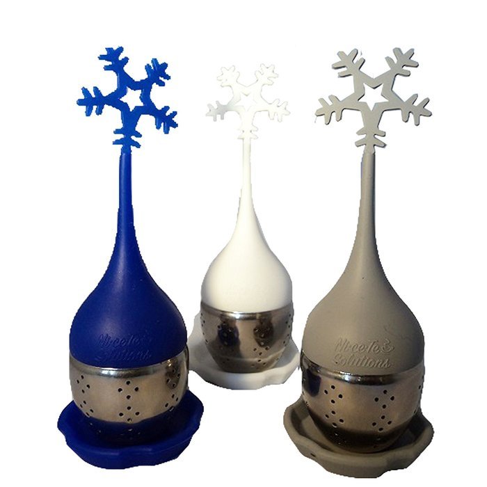 Ni&bull;ce&bull;Tea Solutions Snowflake Silicone Stainless Loose Leaf Tea Infusers/Strainers N8