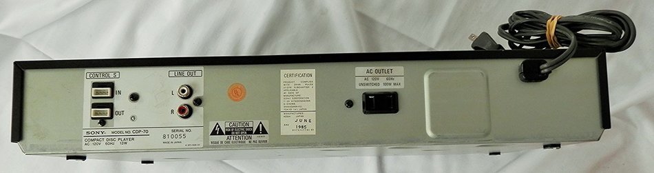 Sony CDP-70 CD Single Disc Compact Disc Player Vintage 1985 N3