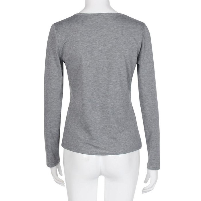 Bandage Blouse,Laimeng Women Cotton Blend Autumn Winter Strap Casual Shirt T-shirt Top Blouse (M, Gray) N16