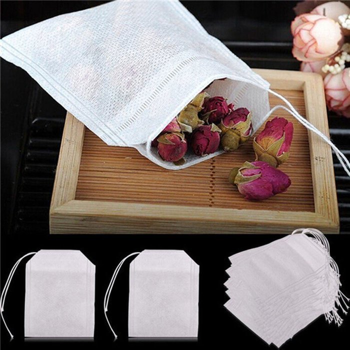 100Pcs/Lot Teabags 5.5 x 7CM Empty Scented Tea Bags With String Heal Seal Filter Paper for Herb Loose Tea Bolsas... N3