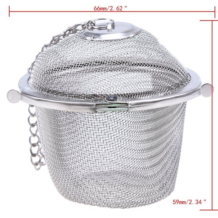 WHOSEE 2-Pack Creative Stainless Steel Ball Tea Strainer Infuser Mesh Filter Loose Leaf Spice Size M N8